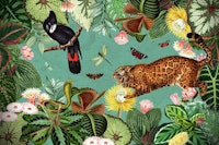 Dangerous Nostalgic Exotic Jungle Landscape papel pintado