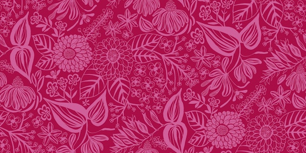 Bee Garden Floral in Cerise
