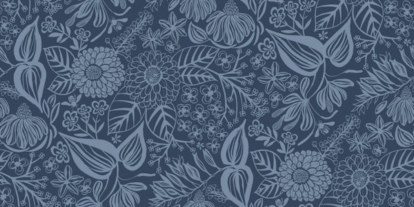 Bee Garden Floral in Denim Blues