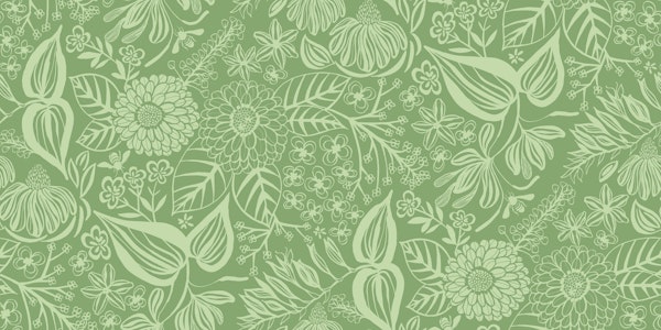 Bee Garden Floral in soft green