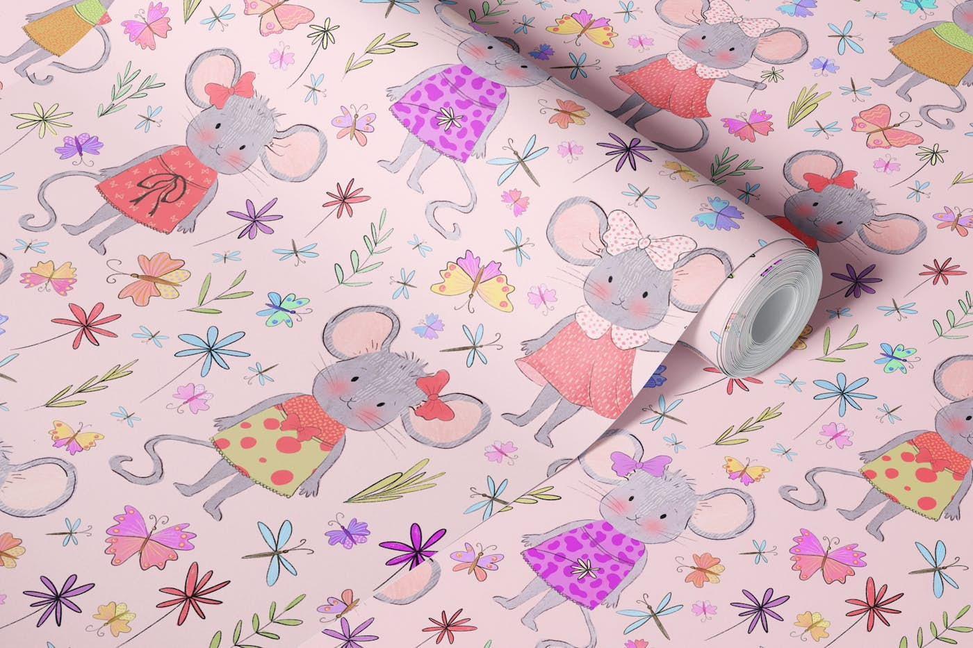 Cute Little Mouses 2 wallpaper roll