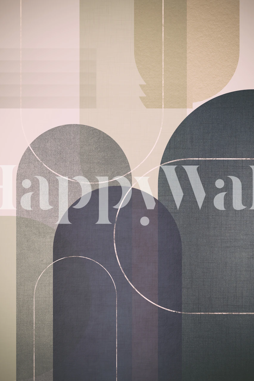 Modern Mid Century Linen 3 tapet i et rum