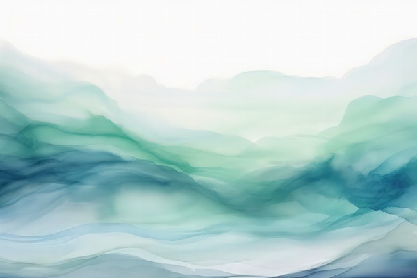 Dreamy Hills Watercolor Landscape