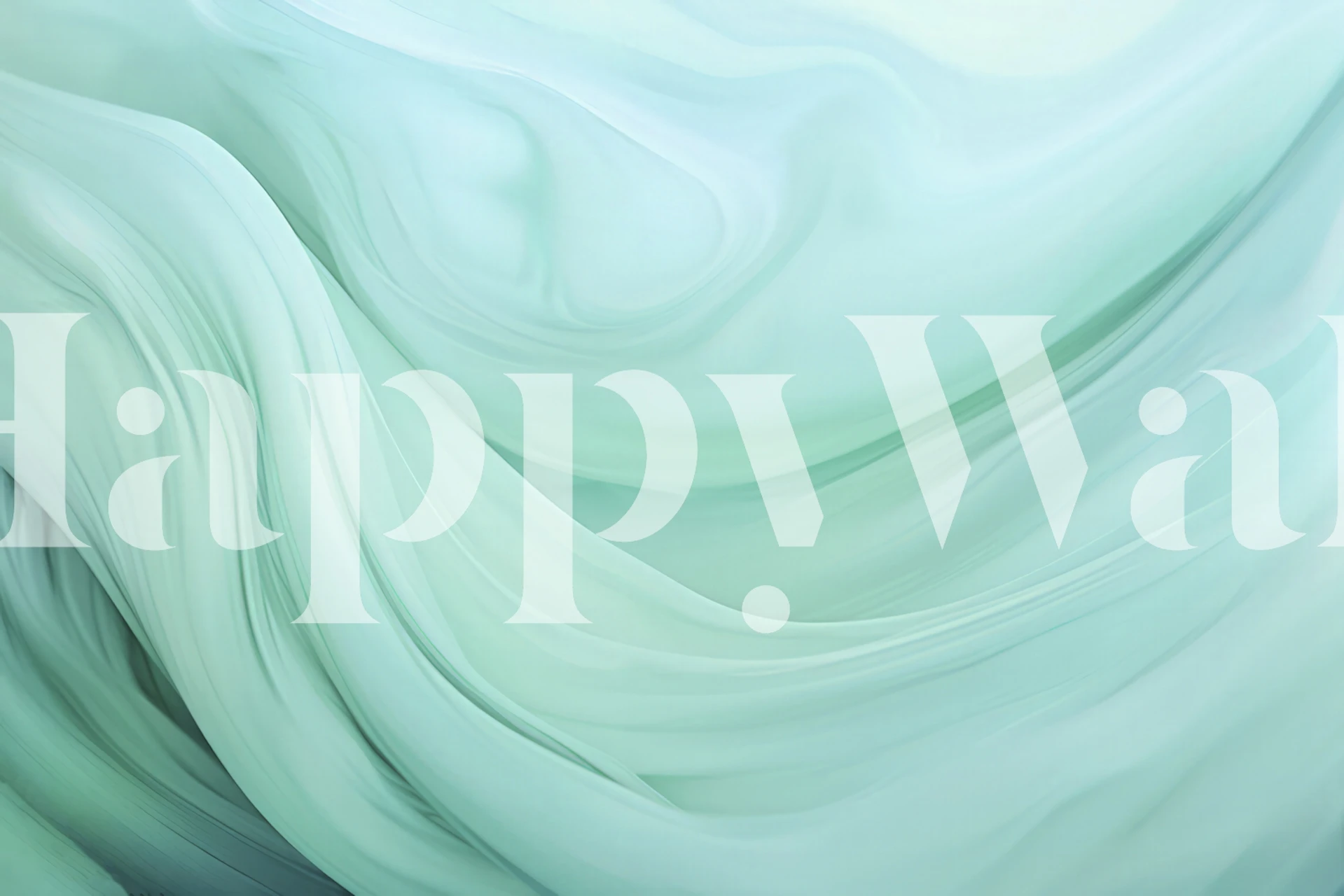 Ethereal Fluid Dreams Mint Turquoise tapeta w pokoju