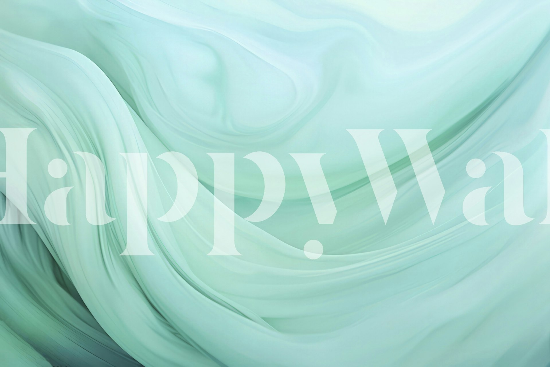 Ethereal Fluid Dreams Mint Turquoise wallpaper in a room