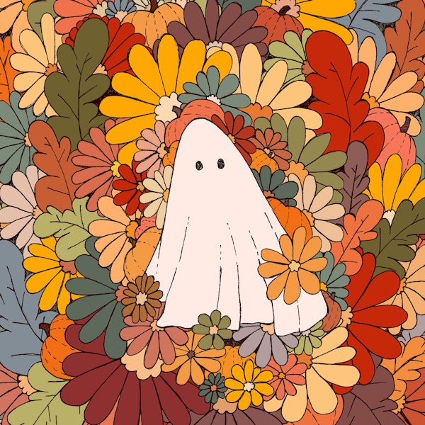 Ghost and flowers