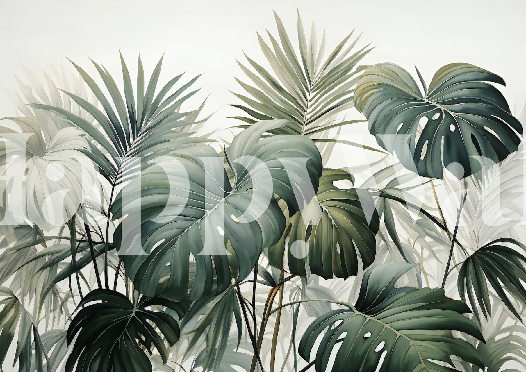 Fototapeta se vzorem tropických listů z happywall.com