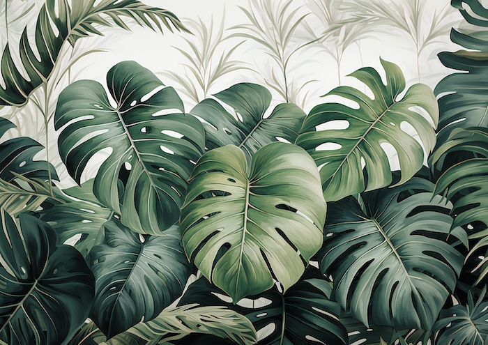 Green monstera leaves background design resource | premium image by  rawpixel.com / Adj | Leaf background, Background design, Tropical background