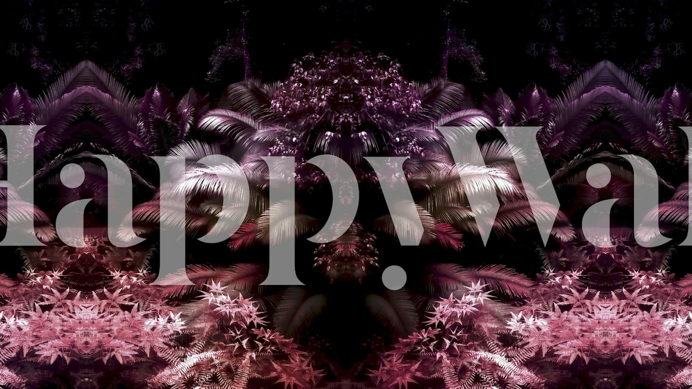 Mysterious Jungle Leaves Tapete in einem Raum