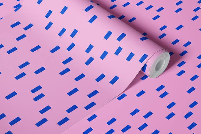 Simple cut outs blue on pinkwallpaper roll