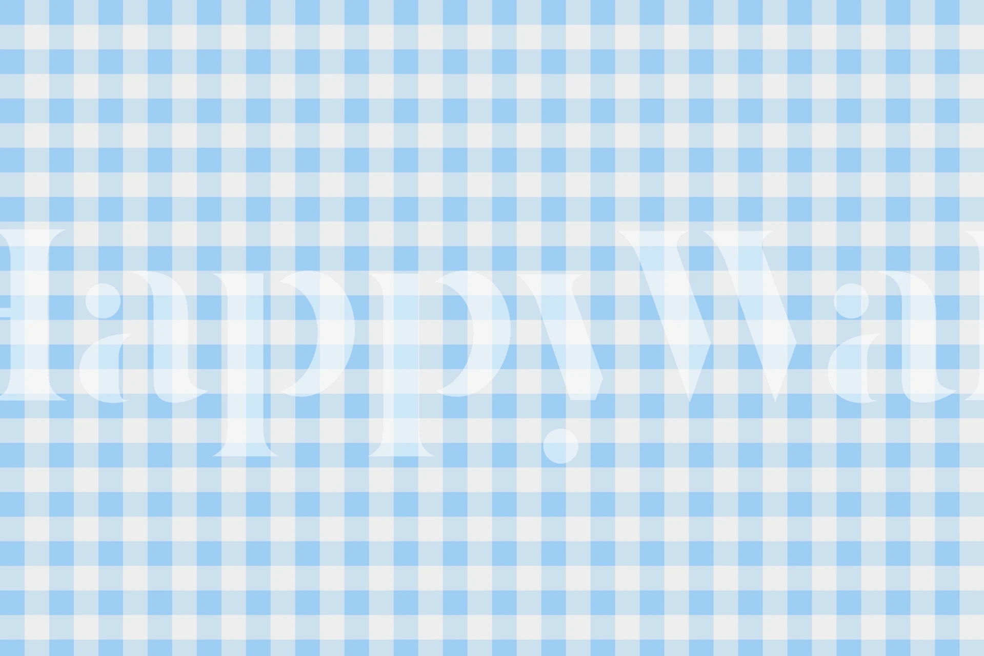 Light blue gingham wallpaper in a room