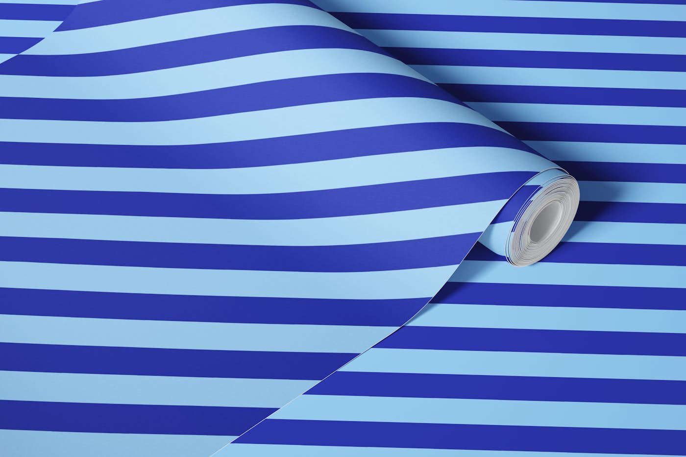 Blue diagonal stripes wallpaper roll