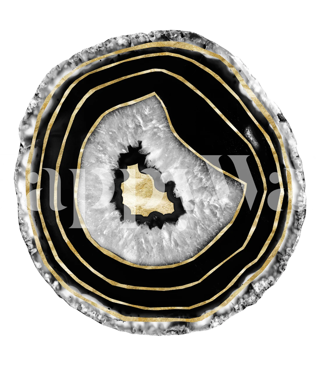 Luxuriöses Mondstein-Achatmuster mit Goldfolien-Akzenten Wandtapete