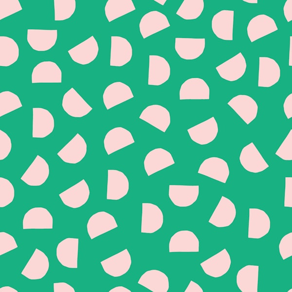 Pink half circle shapes on green
