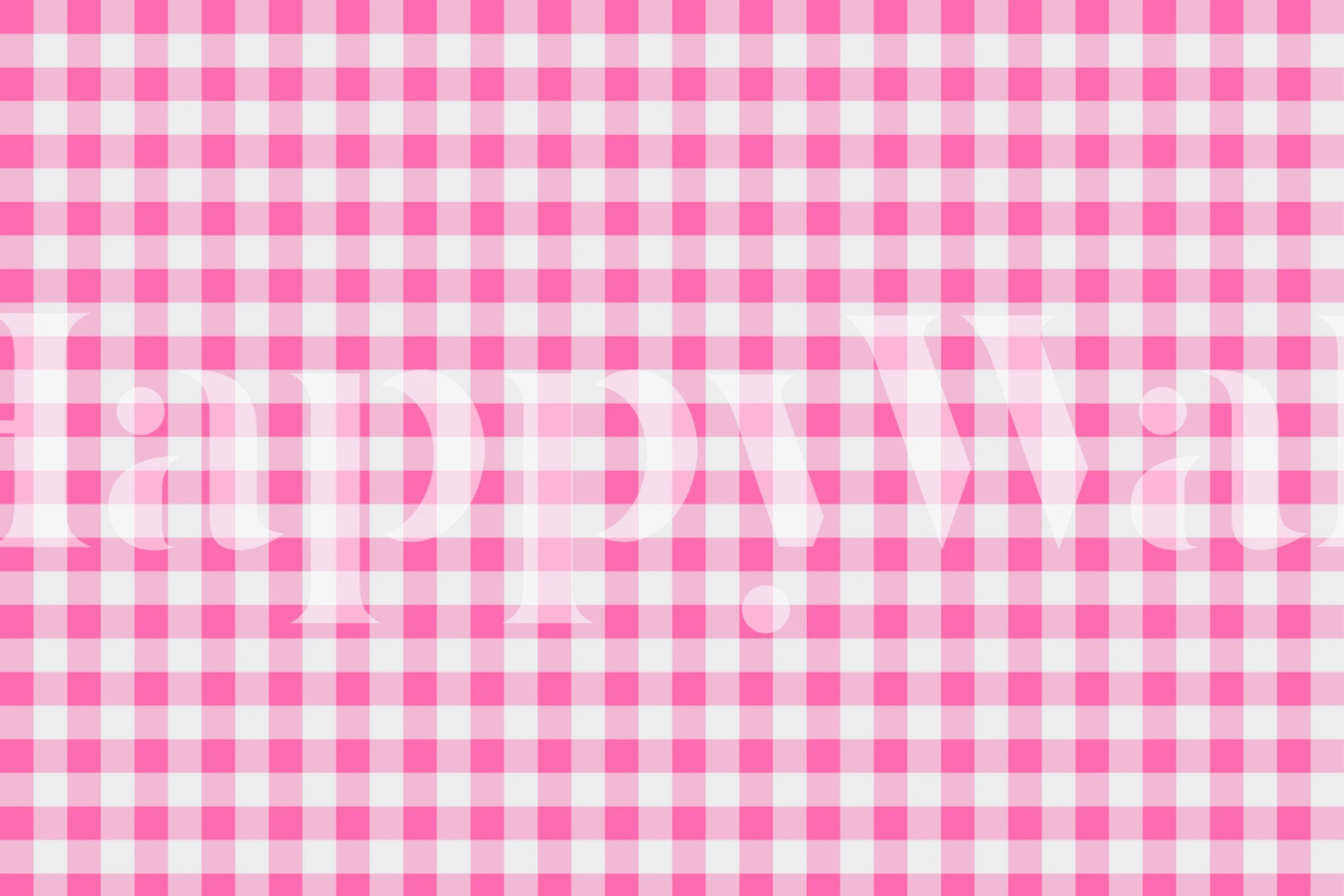 Ultra pink gingham wallpaper in a room
