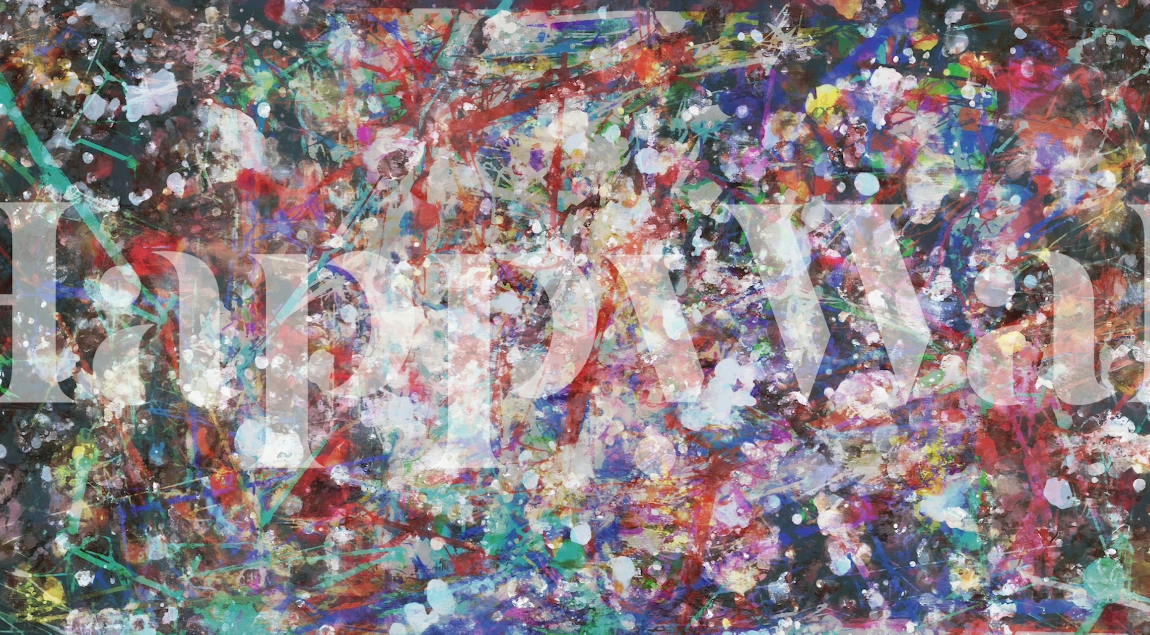 Colorful abstract brush strokes and splashes wallpaper