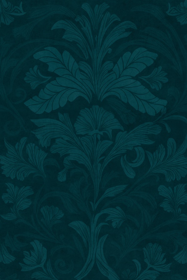 William Morris Style Flourish Damask Teal II