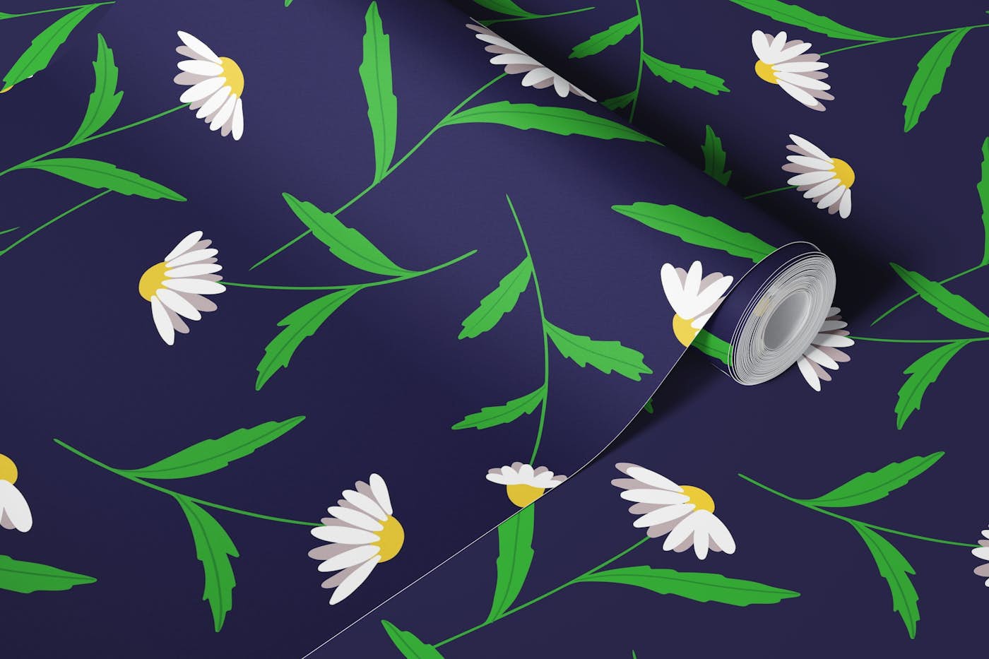 Carolina floral dark blue wallpaper roll