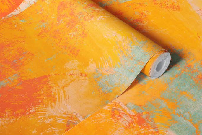 watercolor coral orange grunge texturewallpaper roll
