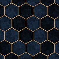 Midnight Blue Hexagons Pattern ταπετσαρία