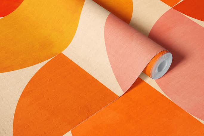 mid century vivid geometrywallpaper roll