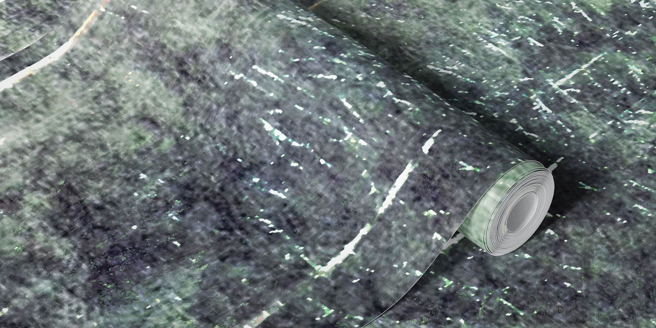 Väggmålning i rustik tallskog i grungestil