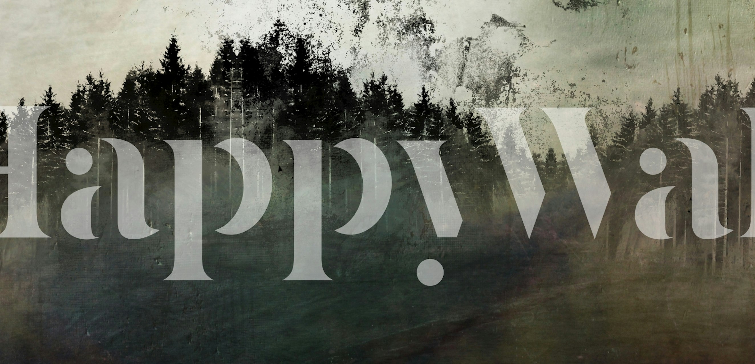 Nordic Dream Pine Forest Ink Grunge wallpaper in a room