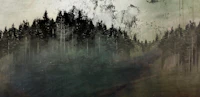 Nordic Dream Pine Forest Ink Grunge wallpaper