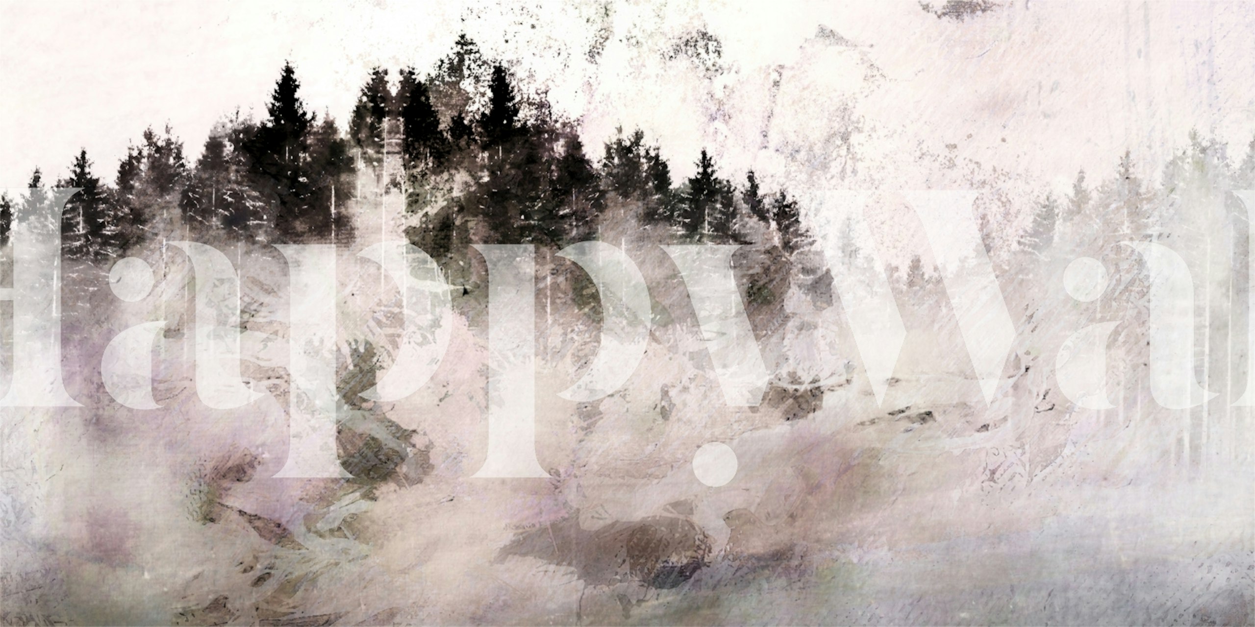 Dream Ink Forest Grunge wallpaper in a room