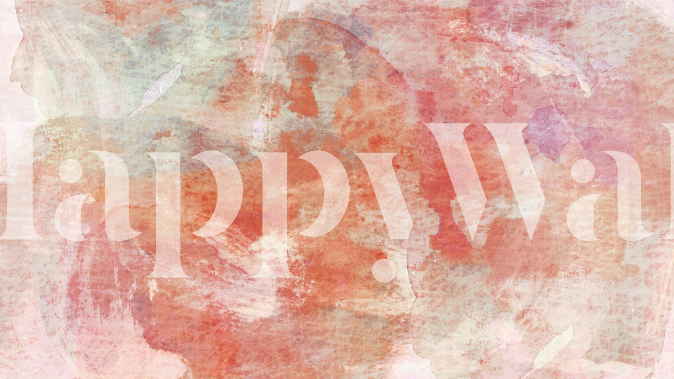 Abstract dream coral color wall mural with Japanese fabric texture