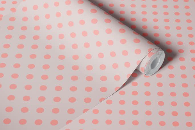 Modern Simple Pop Polka Dots - Pink / Graywallpaper roll