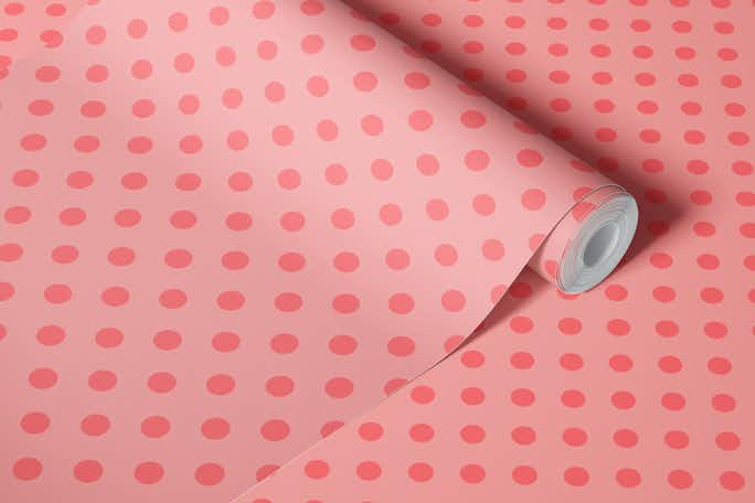 Modern Simple Pop Polka Dots - Pink Peacheswallpaper roll