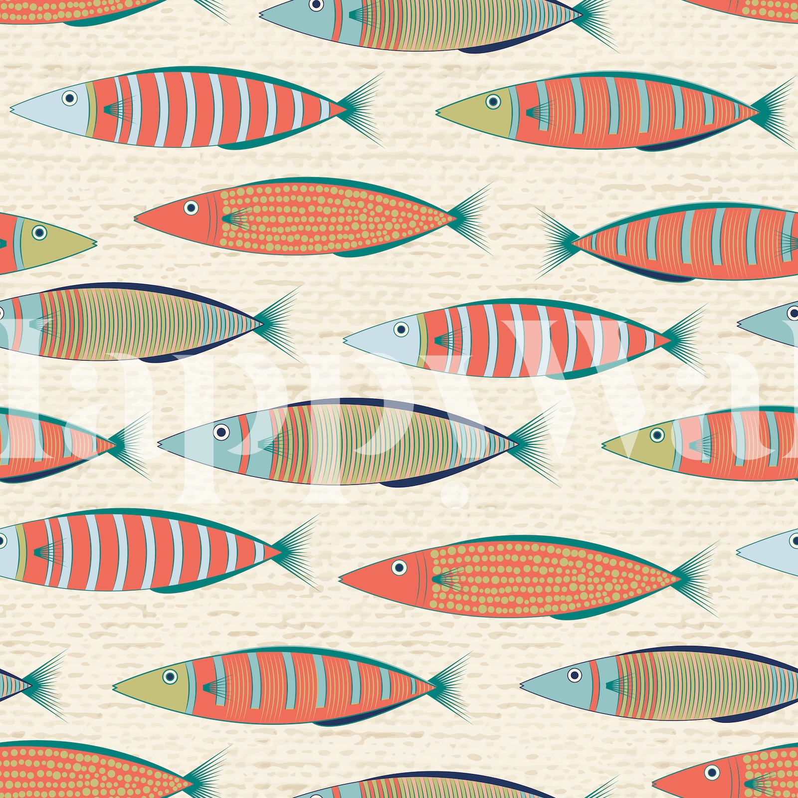 Colorful Fish Pattern Wallpaper