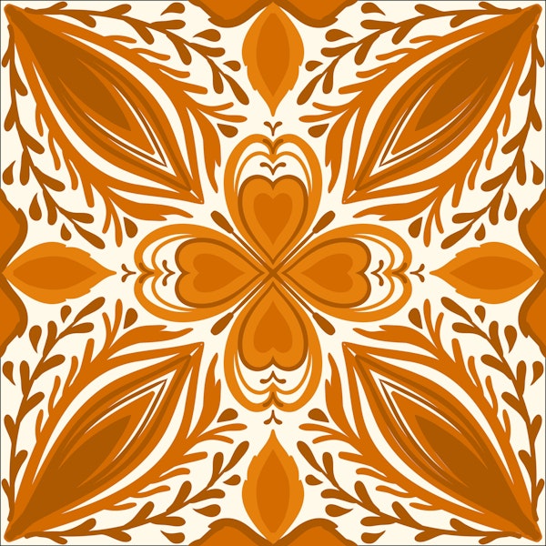 Ornate tiles, yellow and orange 4