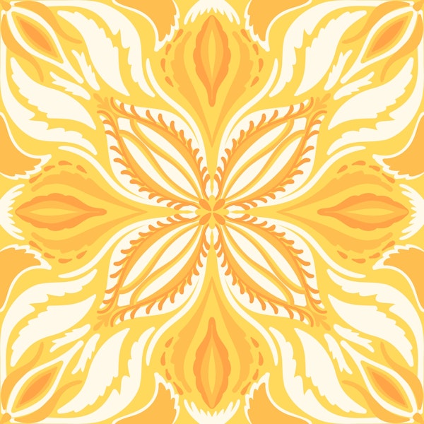 Ornate tiles, yellow and orange 5
