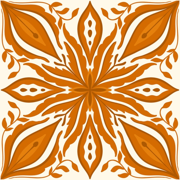 Ornate tiles, yellow and orange 6