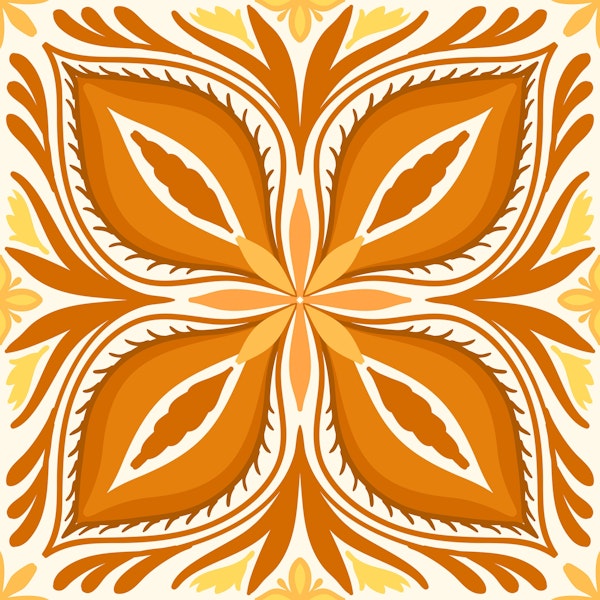 Ornate tiles, yellow and orange 7