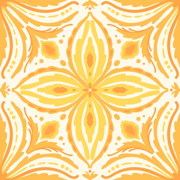 Ornate tiles, yellow and orange 9