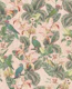 Tropical vintage birds & jungle flowers pink
