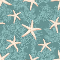 Light starfishes on opal green ταπετσαρία