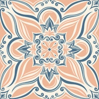 Coastal mediterranean tiles - salmon pink carta da parati