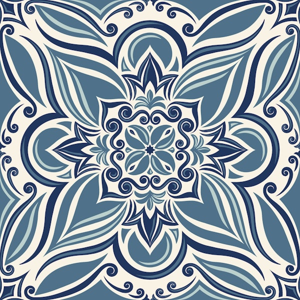 Coastal mediterranean tiles - blue