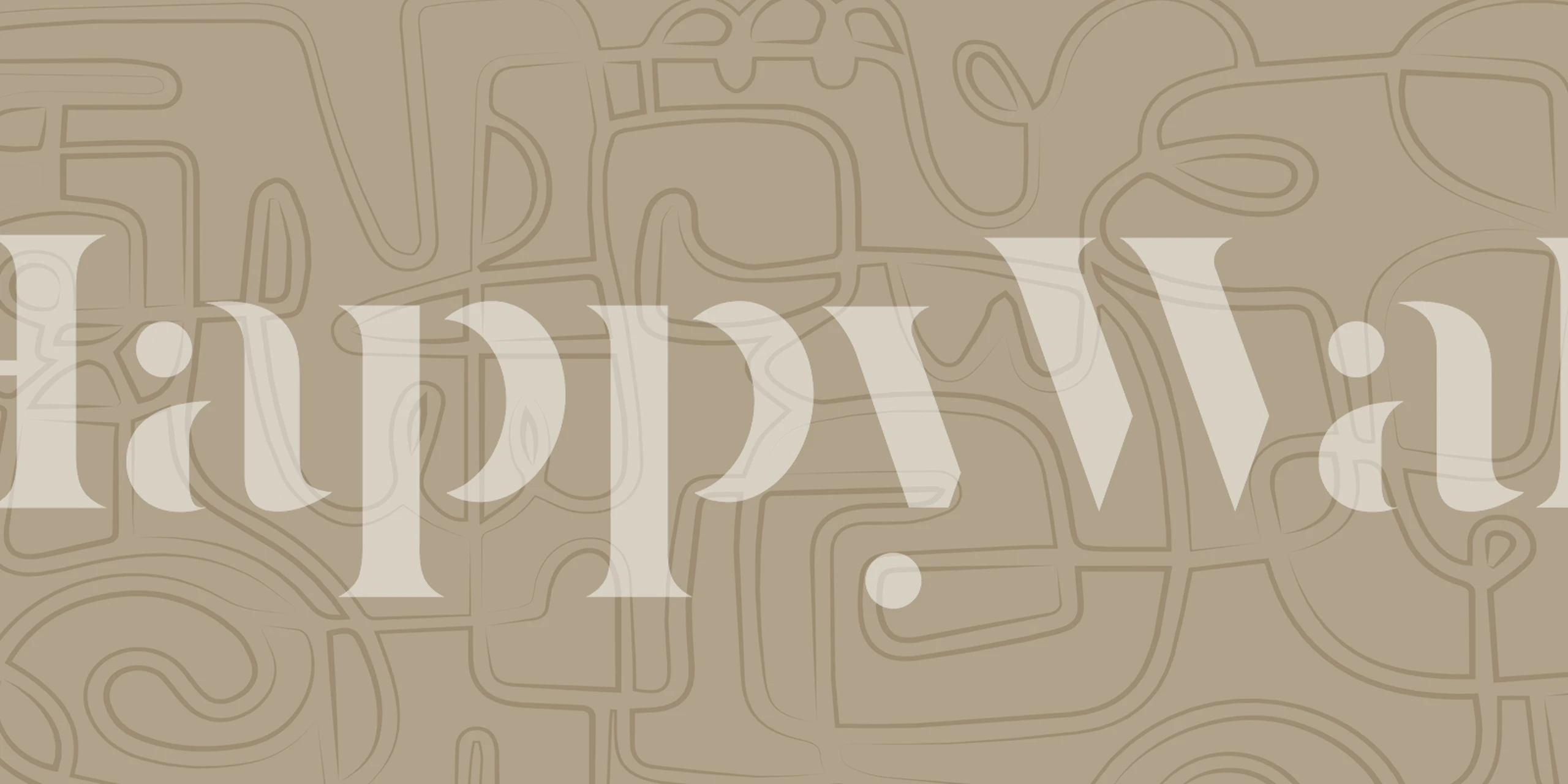 Cubisme Beige Wallpaper In A Room