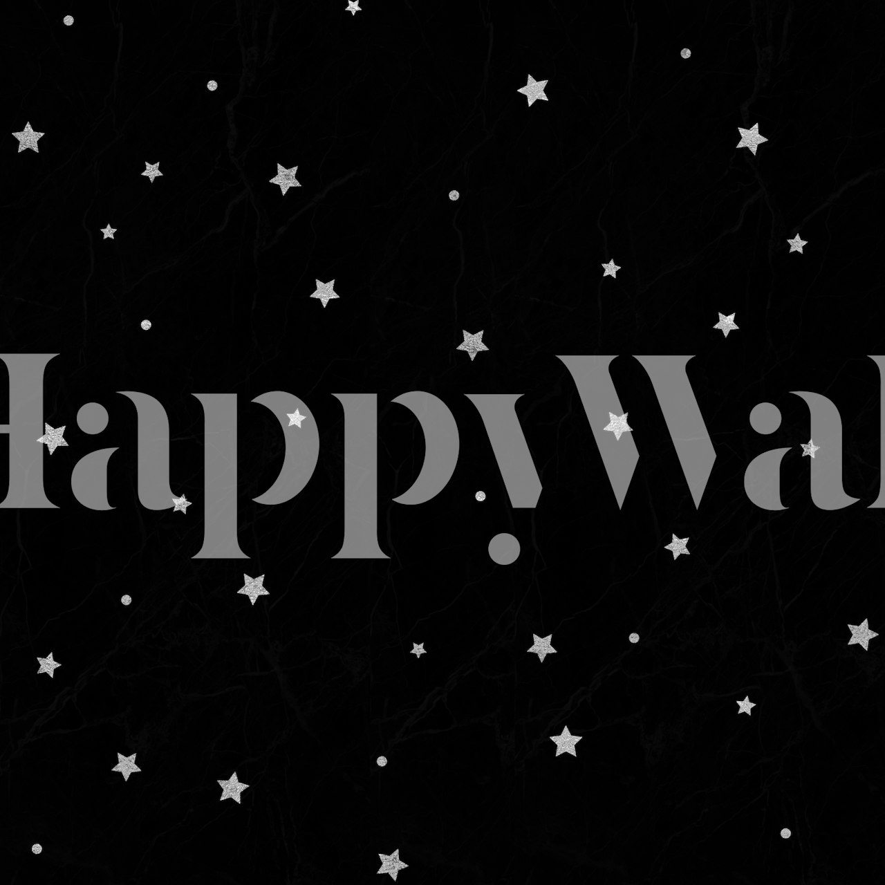 Papel de parede Black Night Sky com estrelas exibidas em um quarto