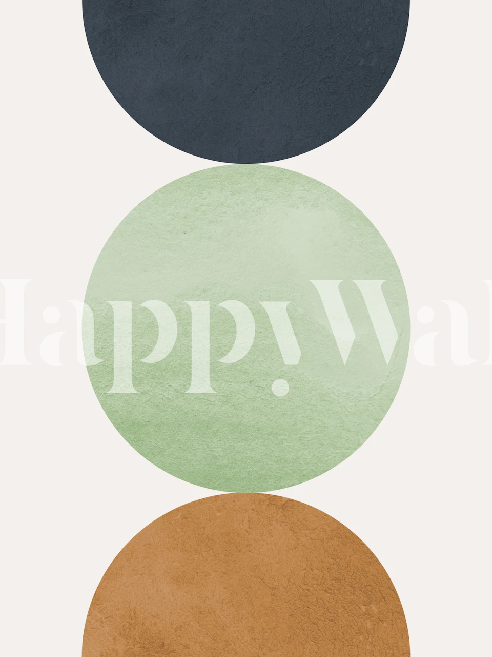 Kleurige cirkels behang gepresenteerd in een kamer