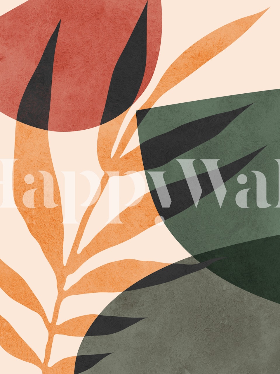 Carta da parati botanica e floreale in una stanza