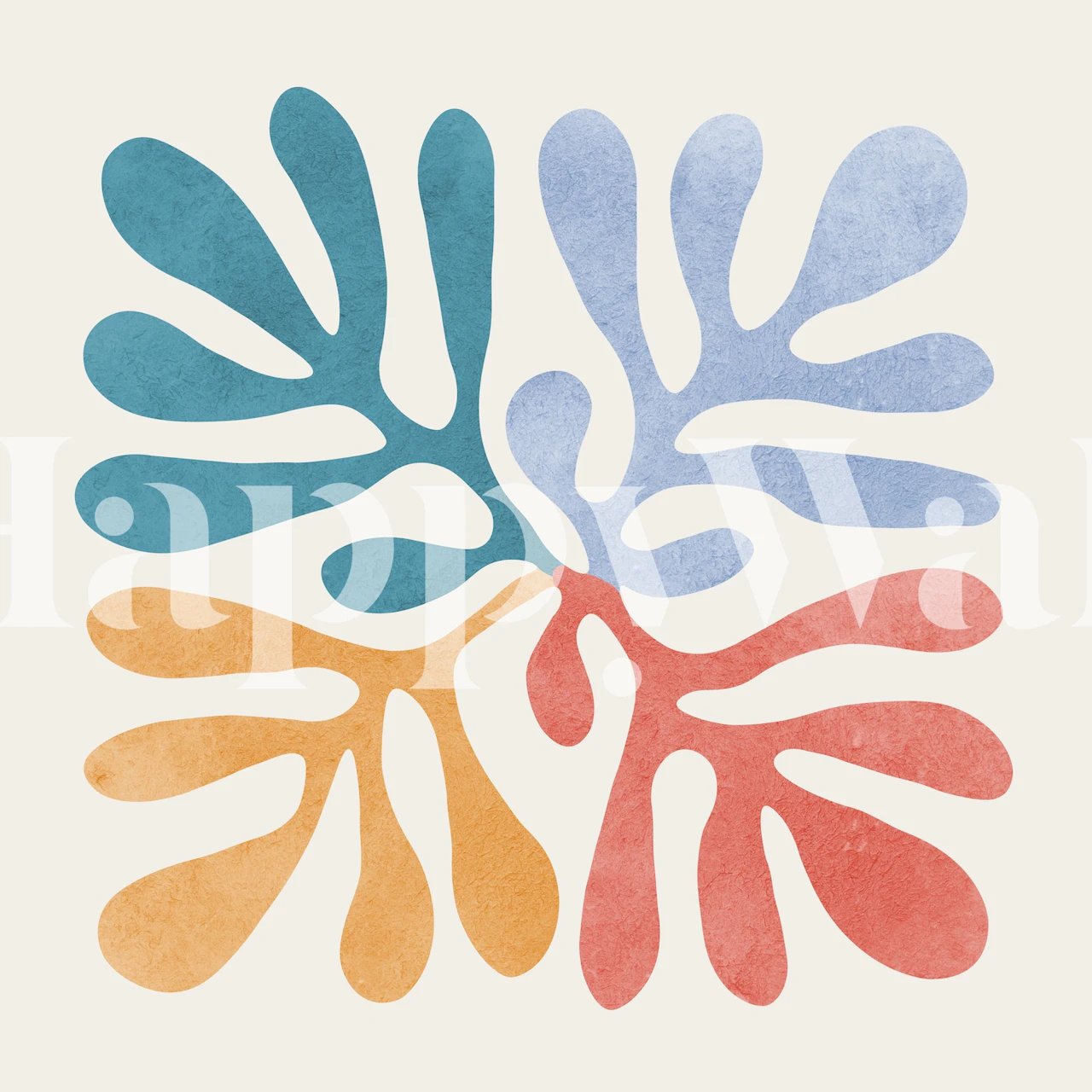 Botanical and floral tapetti huoneessa