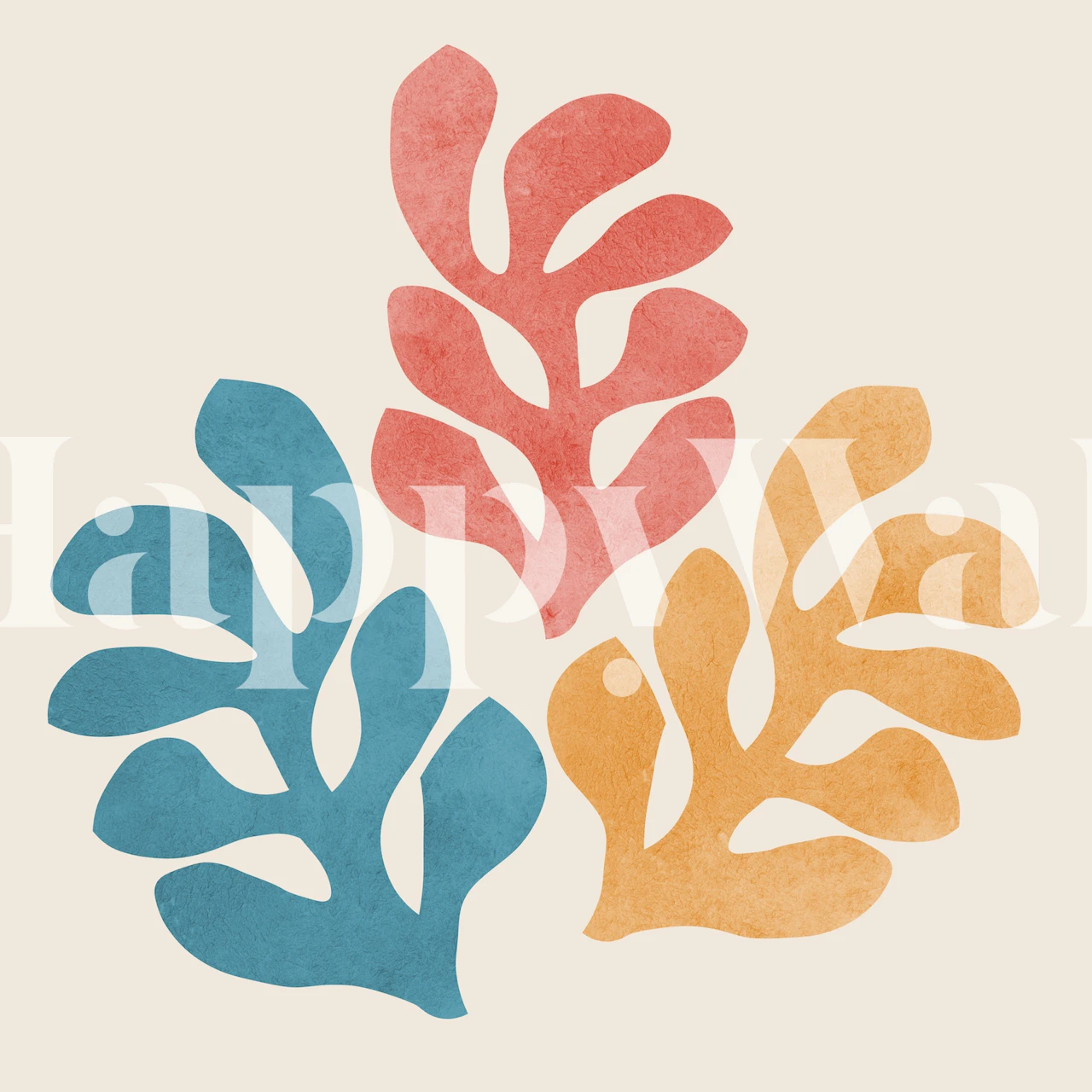 Botanical tapetdesign i et rum