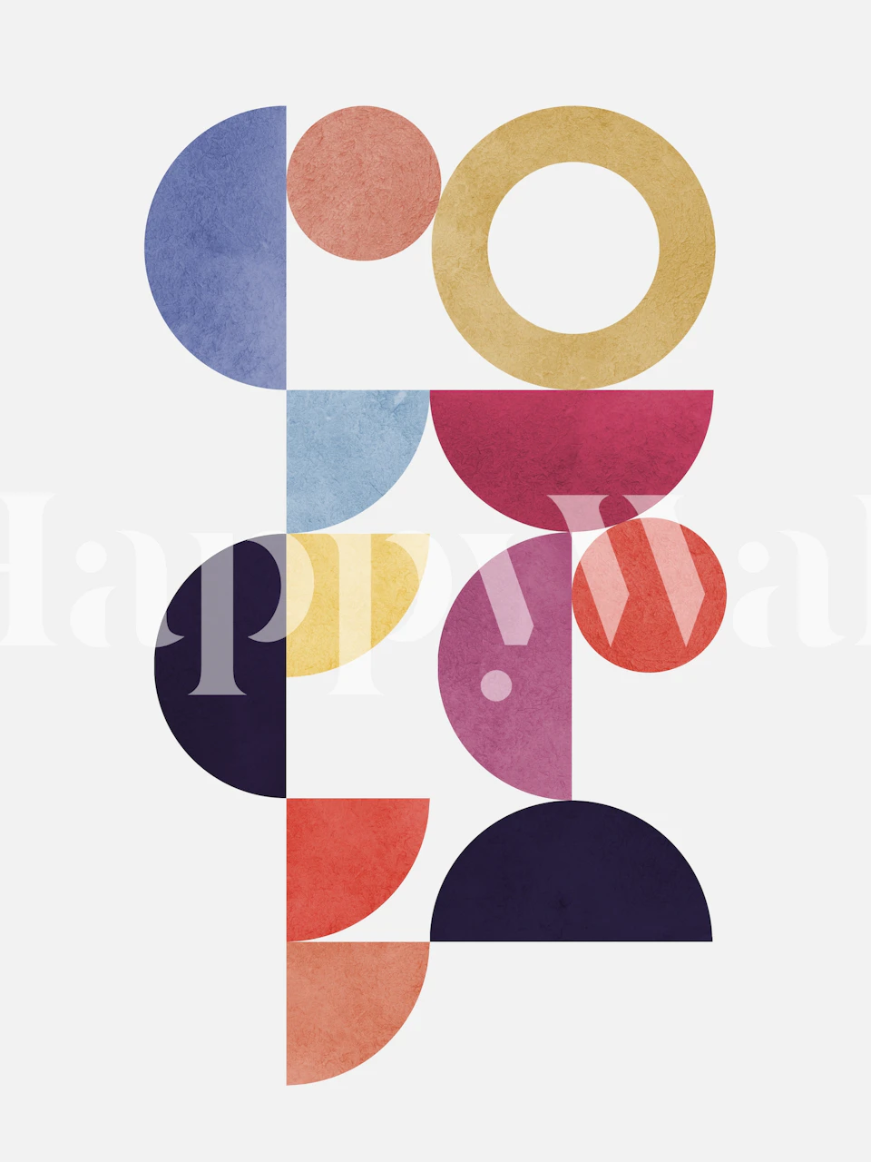 Colorful geometric abstract tapet vist i et rum