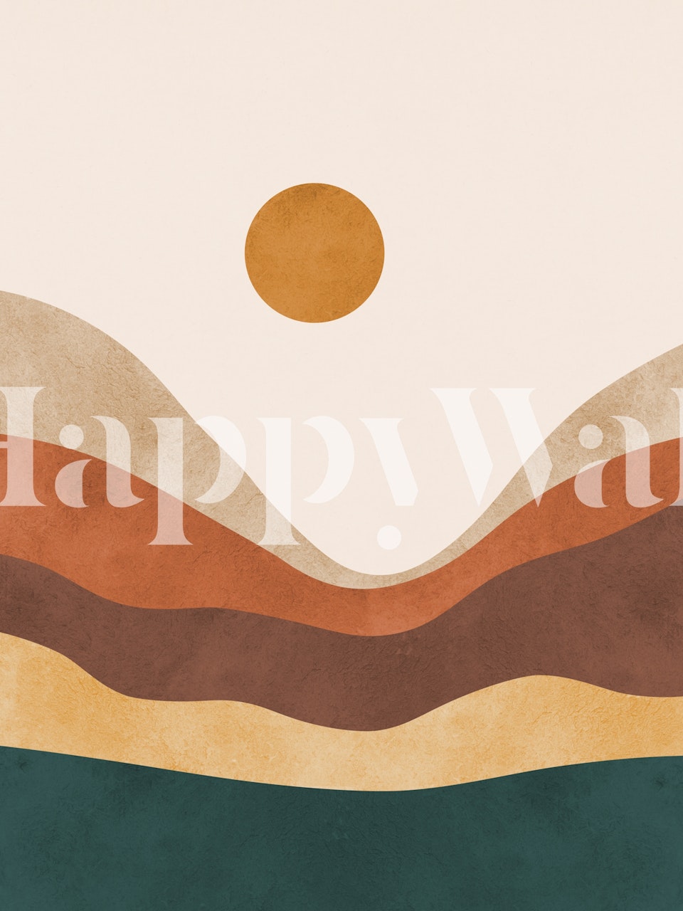 Watercolor nature wallpaper in a modern setting